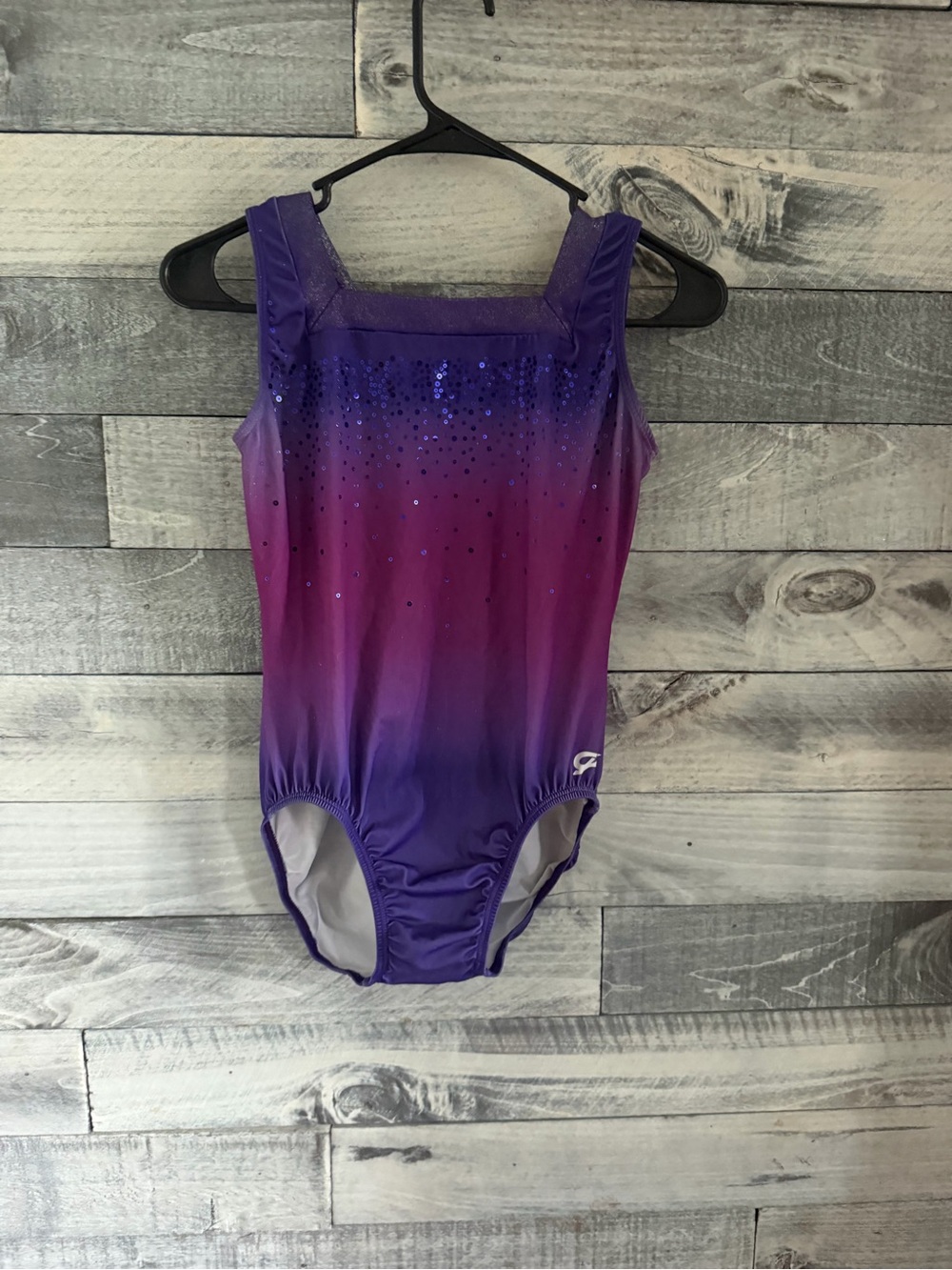 GK Girls Purple Ombre Sequin Gymnastics Training Leotard